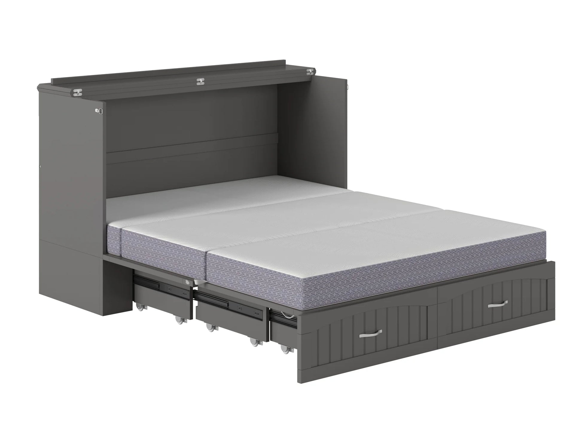 Southampton Murphy Bed Chest Queen Grey with Charging Station