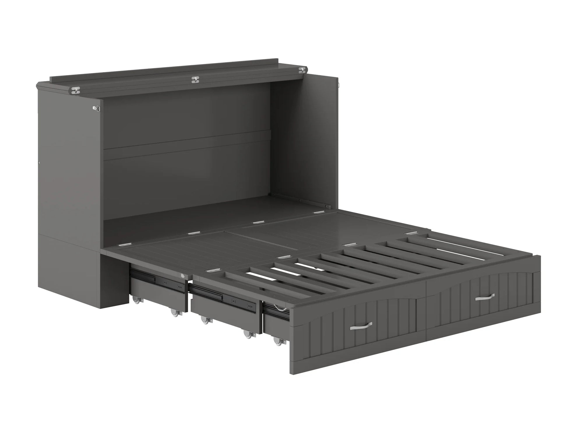 Southampton Murphy Bed Chest Queen Grey with Charging Station